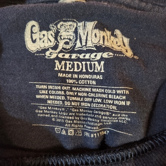 Vintage Y2K Gas Monkey Garage Dallas Texas Long Sleeve Tee Unisex Size M Navy - Picture 2 of 3